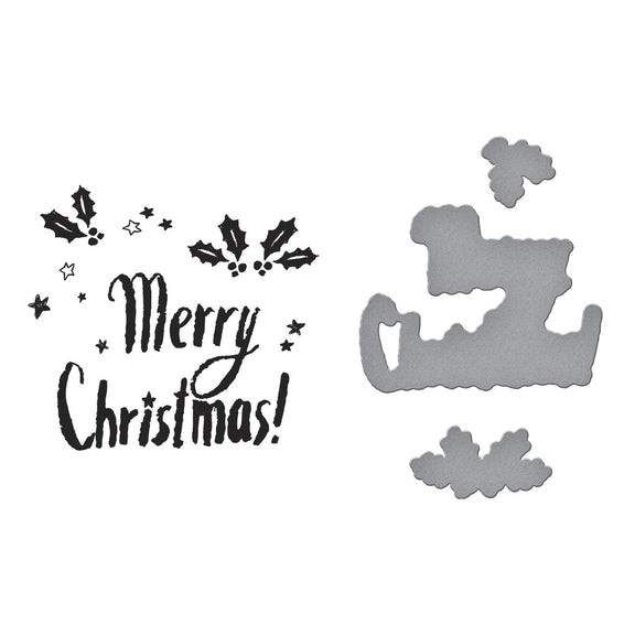 Spellbinders - Starry Holiday Collection - Registration Press Plates & Dies - Starry Merry Christmas-ScrapbookPal