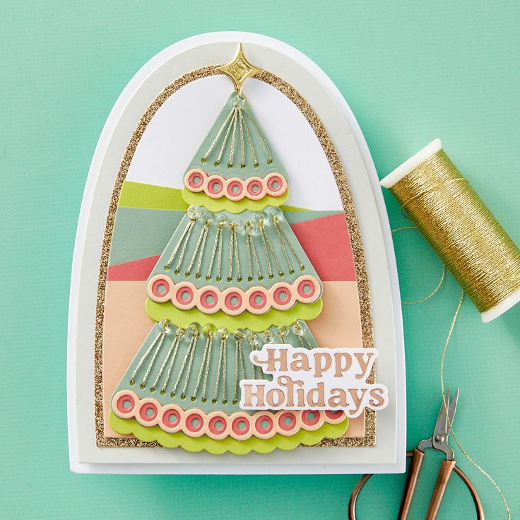 Spellbinders - Stitched Bright Collection - Dies - Stitched Holiday Tree-ScrapbookPal