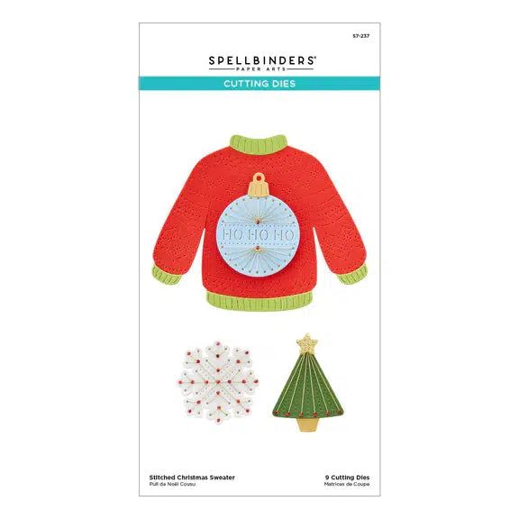 Spellbinders - Stitched for Christmas Collection - Dies - Stitched Christmas Sweater-ScrapbookPal