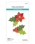 Spellbinders - Stitched for Christmas Collection - Dies - Stitched Poinsettia & Holly-ScrapbookPal