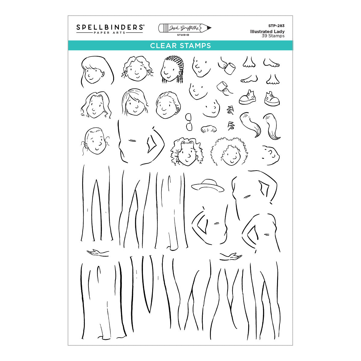 Spellbinders - Storybook Illustrations Collection - Clear Stamps - Illustrated Lady-ScrapbookPal