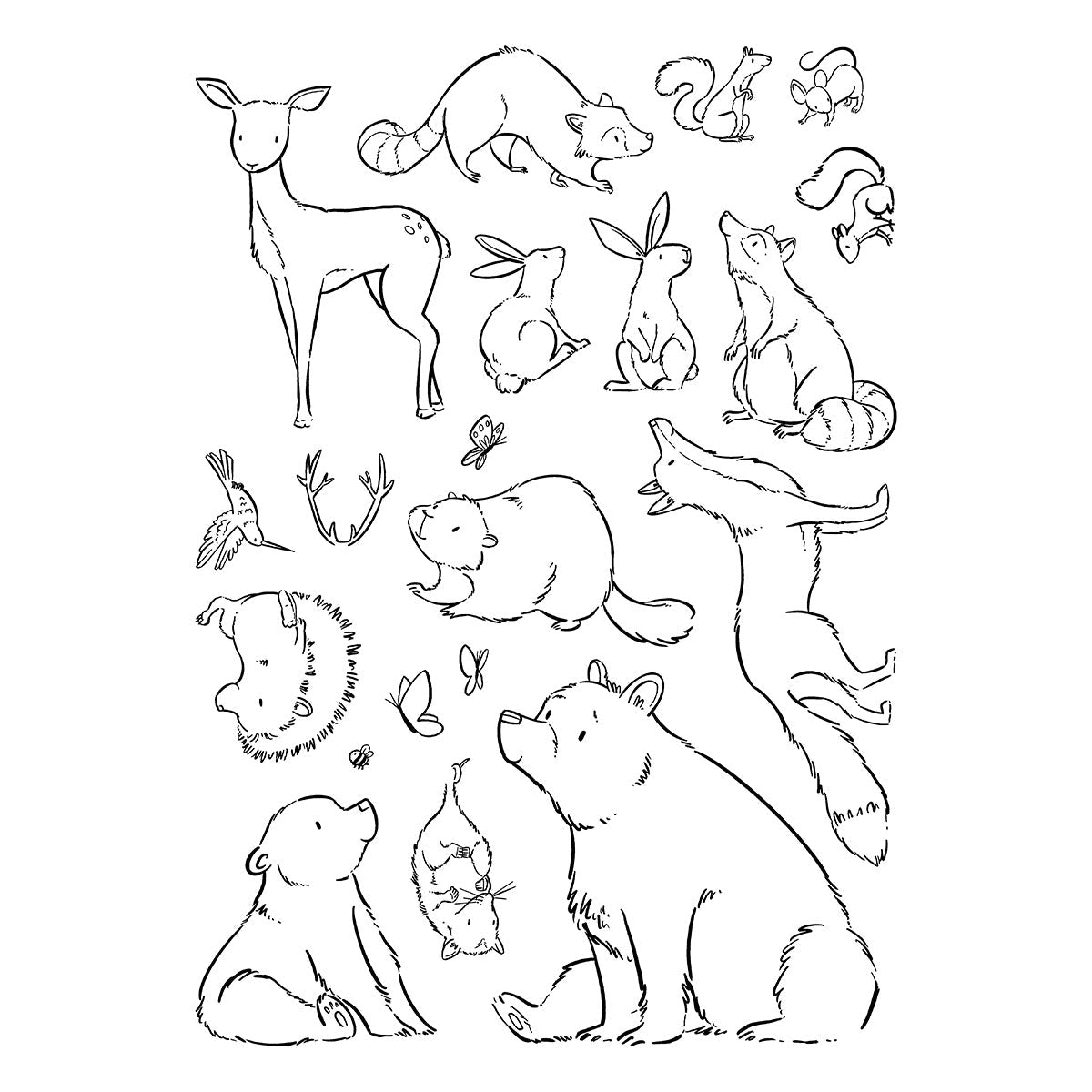 Spellbinders - Storybook Illustrations Collection - Clear Stamps - Wild Friends-ScrapbookPal