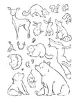 Spellbinders - Storybook Illustrations Collection - Clear Stamps - Wild Friends-ScrapbookPal