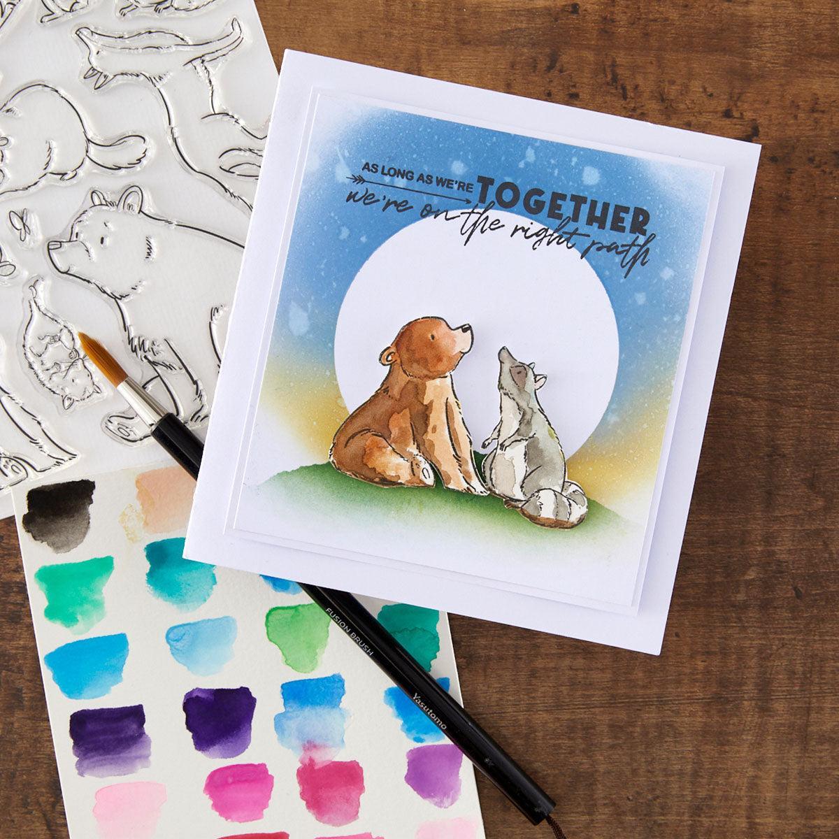 Spellbinders - Storybook Illustrations Collection - Clear Stamps - Wild Friends-ScrapbookPal