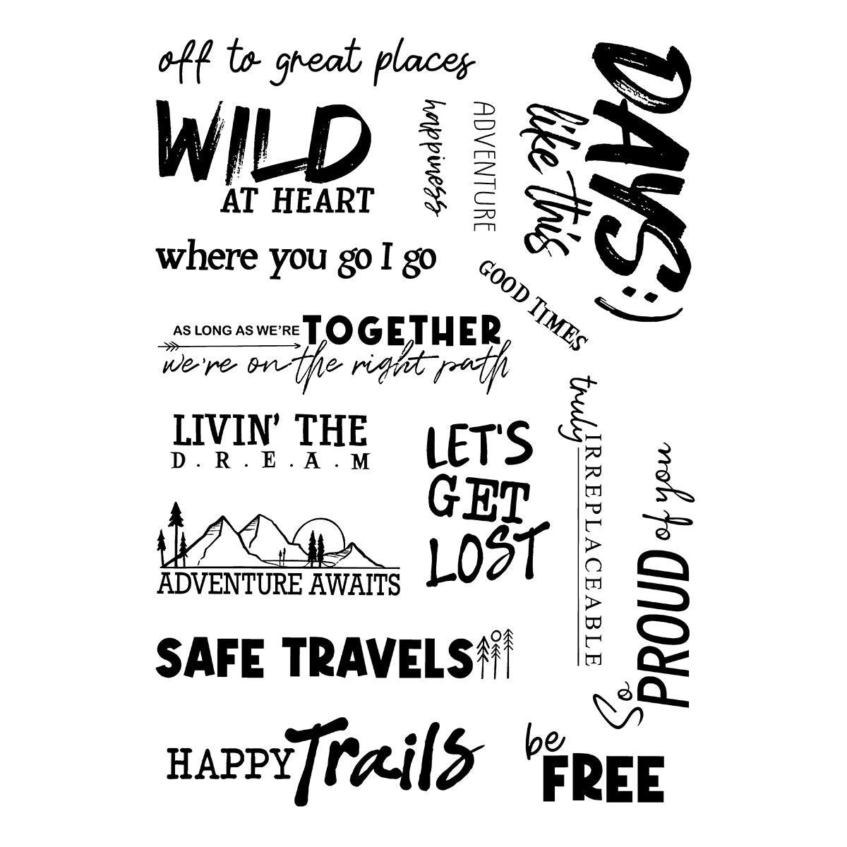 Spellbinders - Storybook Illustrations Collection - Clear Stamps - Words for the Wild-ScrapbookPal