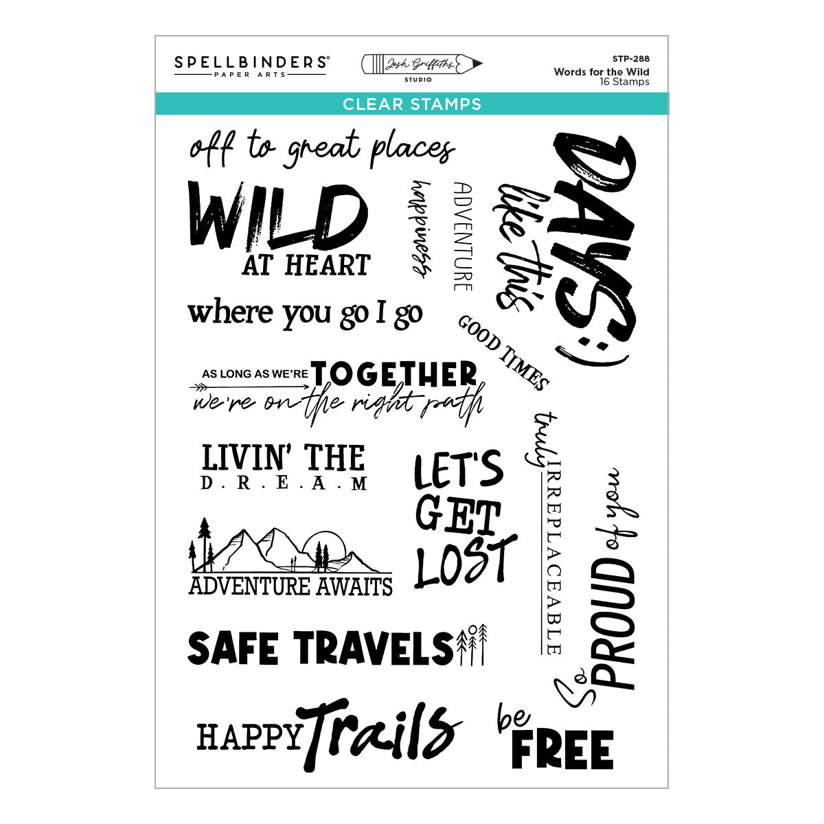Spellbinders - Storybook Illustrations Collection - Clear Stamps - Words for the Wild-ScrapbookPal