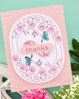 Spellbinders - Stylish Ovals Collection - Glimmer Hot Foil Plate & Die Set - Stylish Oval Thanks-ScrapbookPal