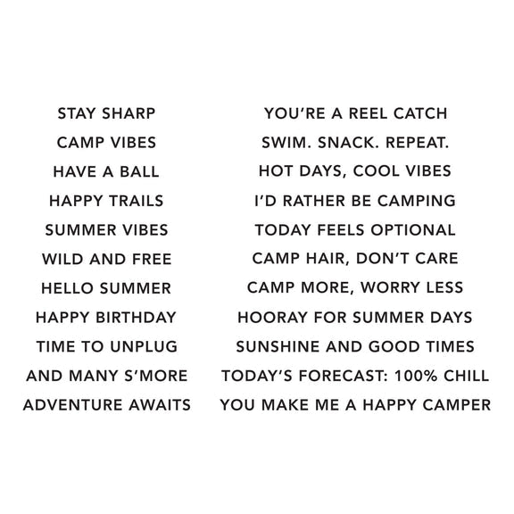 Spellbinders - Summer Camp Collection - Clear Stamps - Summertime Sentiments-ScrapbookPal