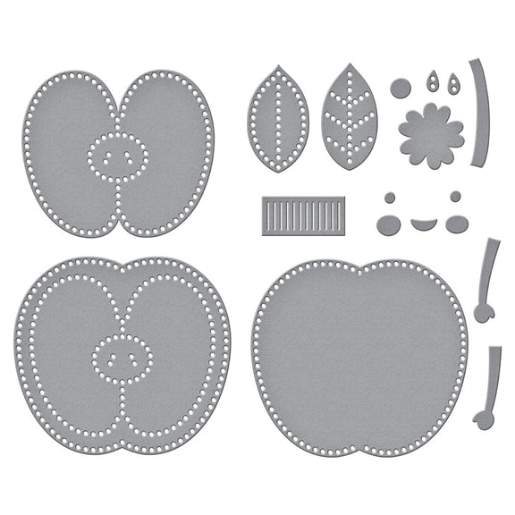 Spellbinders - Summer Felt Stitch & Create Collection - Dies - Felt Cheeky Apple-ScrapbookPal