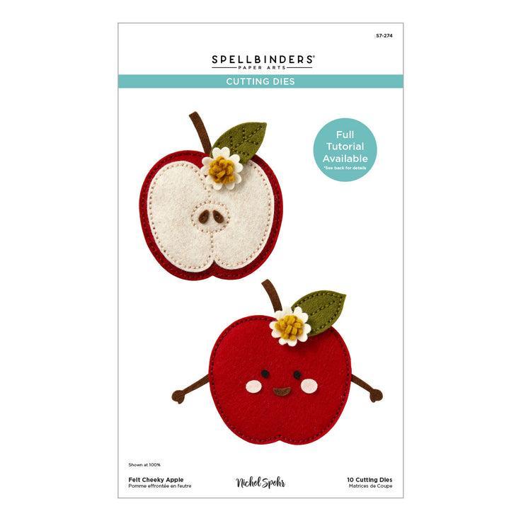 Spellbinders - Summer Felt Stitch &amp; Create Collection - Dies - Felt Cheeky Apple-ScrapbookPal