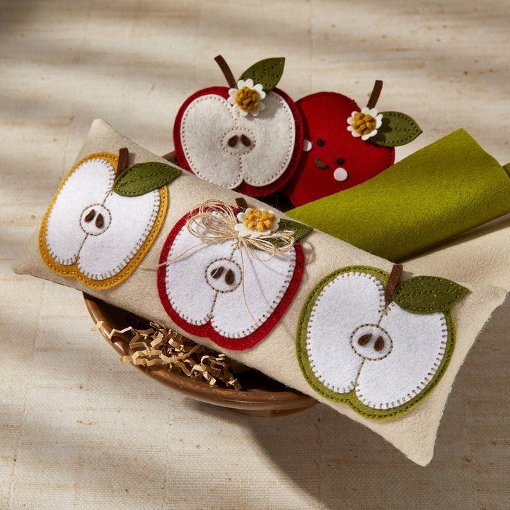 Spellbinders - Summer Felt Stitch &amp; Create Collection - Dies - Felt Cheeky Apple-ScrapbookPal