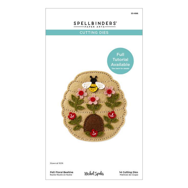 Spellbinders - Summer Felt Stitch &amp; Create Collection - Dies - Felt Floral Beehive-ScrapbookPal