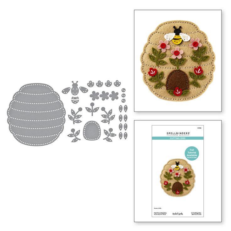 Spellbinders - Summer Felt Stitch &amp; Create Collection - Dies - Felt Floral Beehive-ScrapbookPal