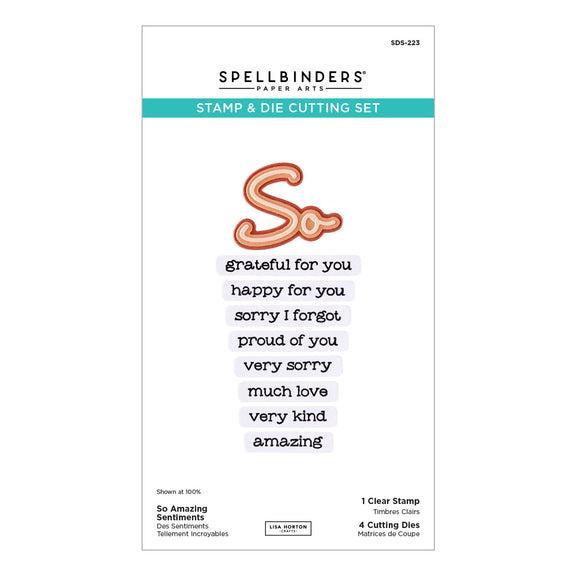 Spellbinders - Summertime Collection - Clear Stamps & Dies - So Amazing Sentiments-ScrapbookPal