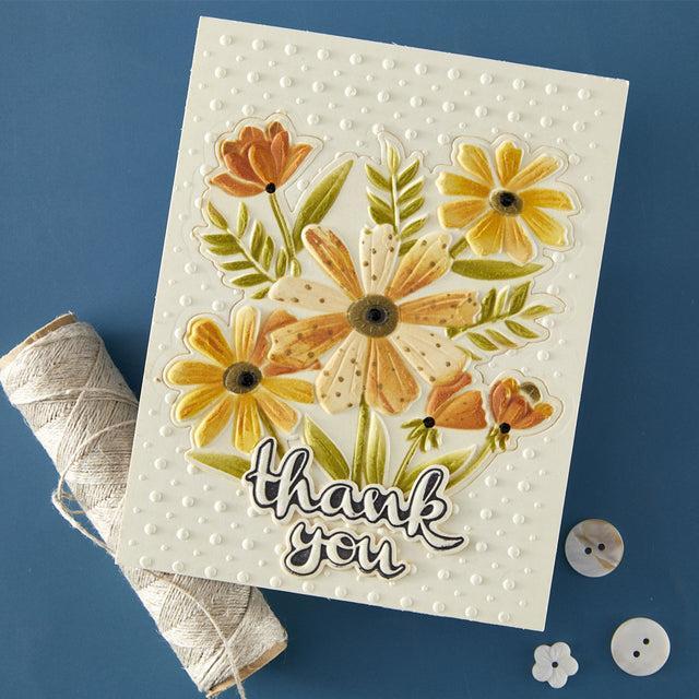 Spellbinders - Tabbed Classic Collection - 3D Embossing Folder & Dies - Thank You Bouquet-ScrapbookPal