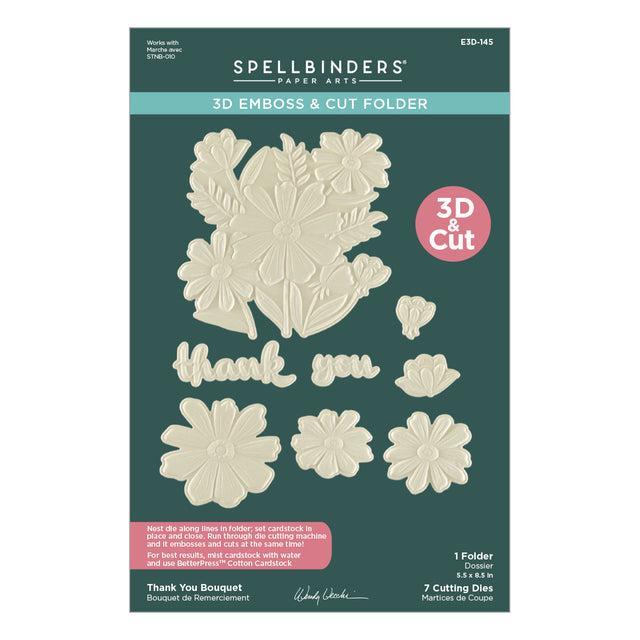 Spellbinders - Tabbed Classic Collection - 3D Embossing Folder & Dies - Thank You Bouquet-ScrapbookPal