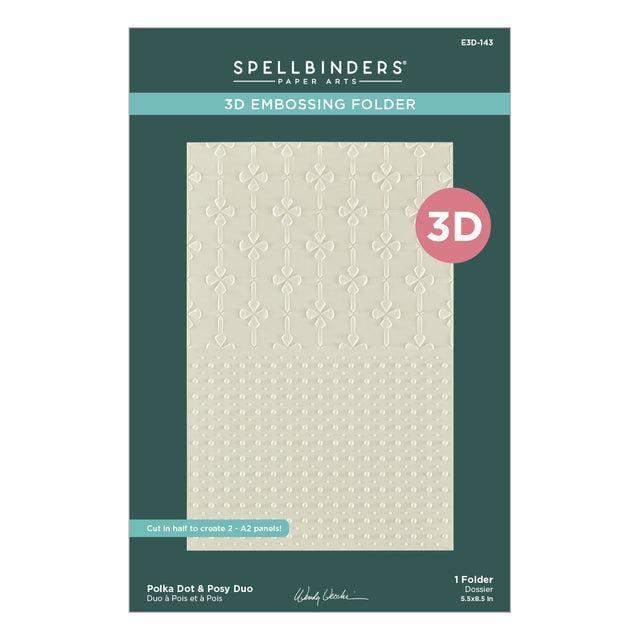 Spellbinders - Tabbed Classic Collection - 3D Embossing Folder - Polka Dot & Posy Duo-ScrapbookPal