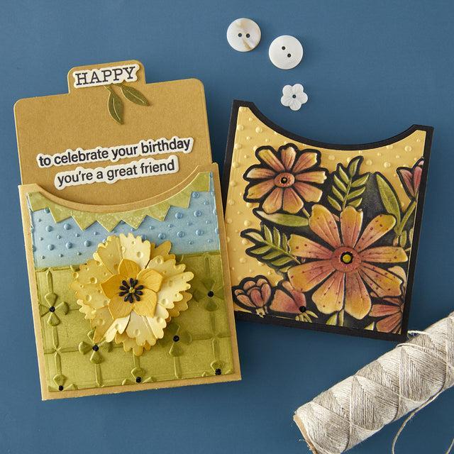 Spellbinders - Tabbed Classic Collection - Clear Stamps &amp; Dies - Tabbed In &amp; Out Sentiments-ScrapbookPal