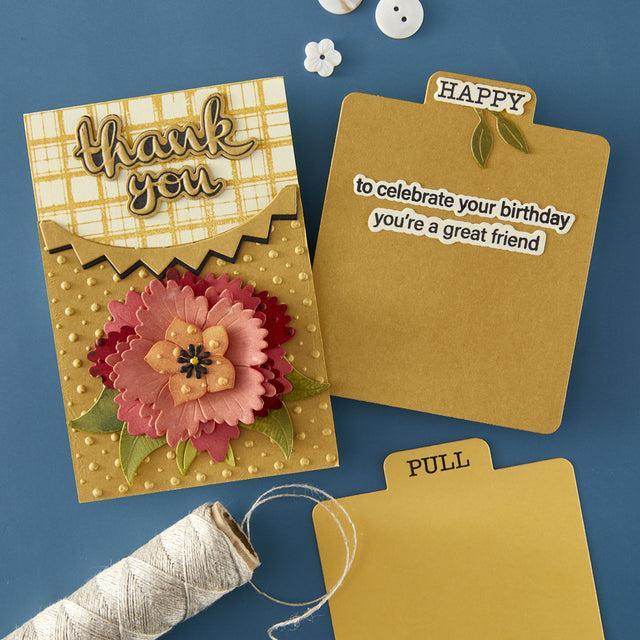 Spellbinders - Tabbed Classic Collection - Clear Stamps &amp; Dies - Tabbed In &amp; Out Sentiments-ScrapbookPal