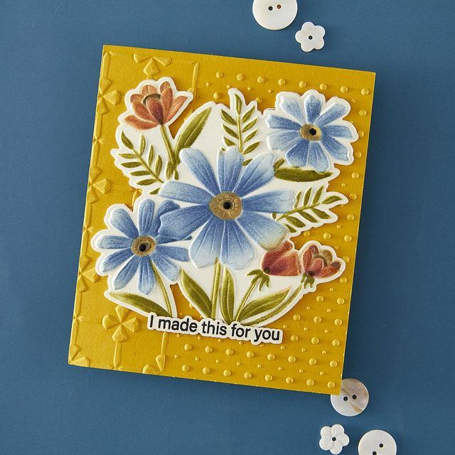 Spellbinders - Tabbed Classic Collection - 3D Embossing Folder - Polka Dot & Posy Duo-ScrapbookPal