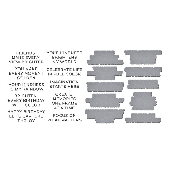 Spellbinders - Take Note Collection - Press Plates &amp; Dies - Reel Color Sentiments-ScrapbookPal