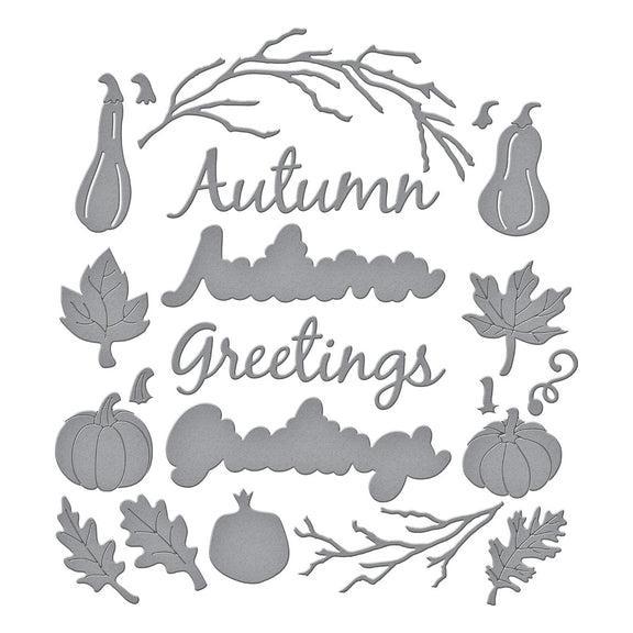 Spellbinders - Texture & Foliage Collection - Dies - Autumn Greetings Wreath-ScrapbookPal