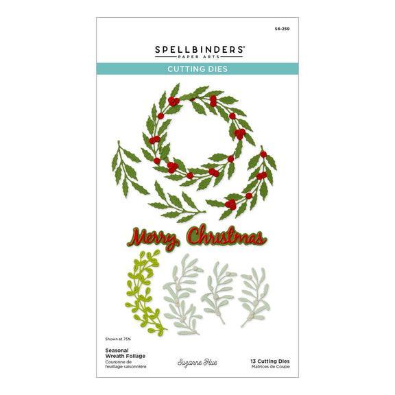 Spellbinders - Texture &amp; Foliage Collection - Dies - Seasonal Wreath Foliage-ScrapbookPal