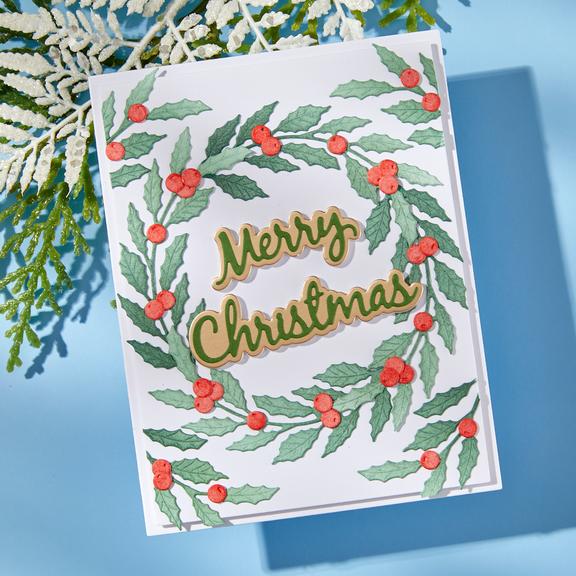 Spellbinders - Texture &amp; Foliage Collection - Dies - Seasonal Wreath Foliage-ScrapbookPal