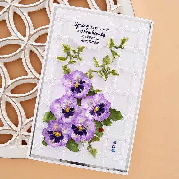 Spellbinders - The Painter’s Garden Collection - 3D Embossing Folder - Bamboo Trellis-ScrapbookPal