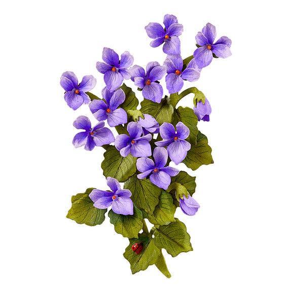 Spellbinders - The Poet's Garden Collection - Dies - Wild Violet and Ladybugs-ScrapbookPal