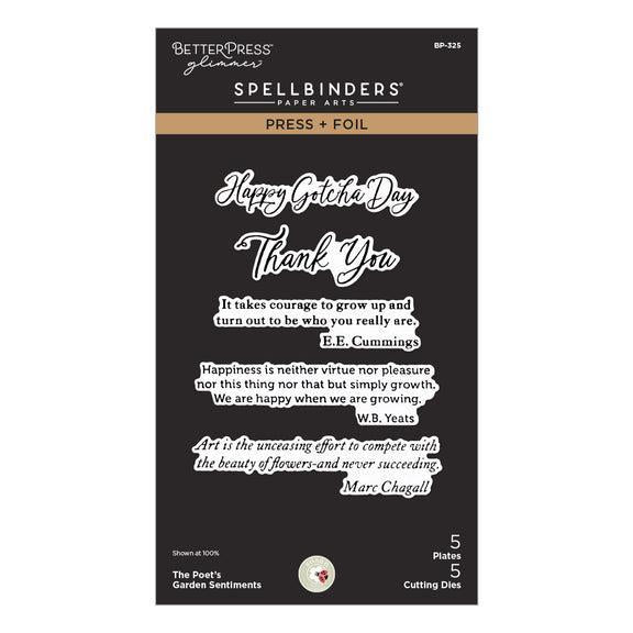 Spellbinders - The Poet's Garden Collection - Press Plate &amp; Dies - The Poet's Garden Sentiments-ScrapbookPal