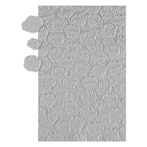 Spellbinders - The Wonder of Oz Collection - 3D Emboss &amp; Cut Folder - Field of Poppies-ScrapbookPal