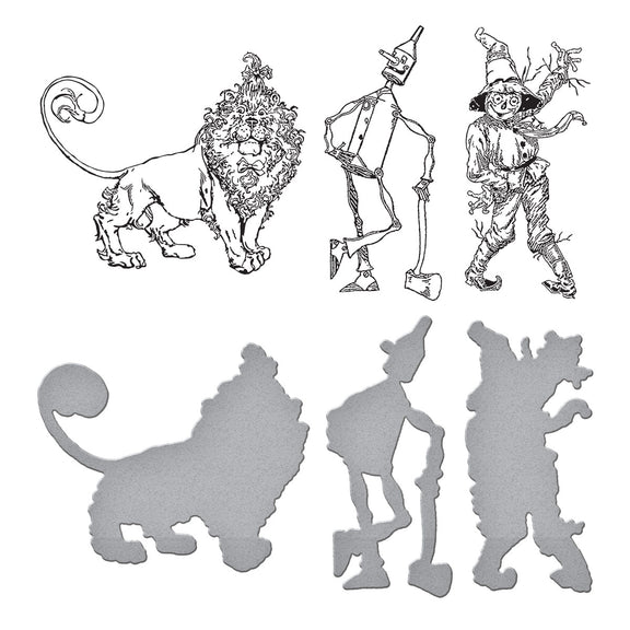 Spellbinders - The Wonder of Oz Collection - Press Plate & Dies - Tin Man, Scarecrow & Lion-ScrapbookPal