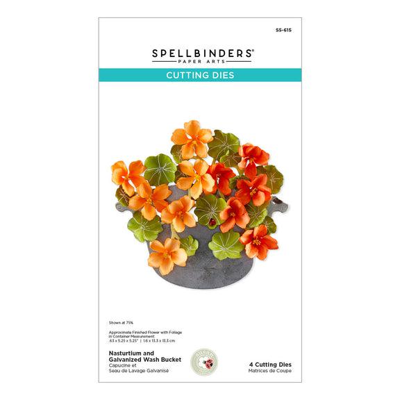 Spellbinders - Through the Arbor Garden - Dies - Nasturtium and Galvanized Wash Bucket-ScrapbookPal