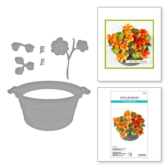 Spellbinders - Through the Arbor Garden - Dies - Nasturtium and Galvanized Wash Bucket-ScrapbookPal