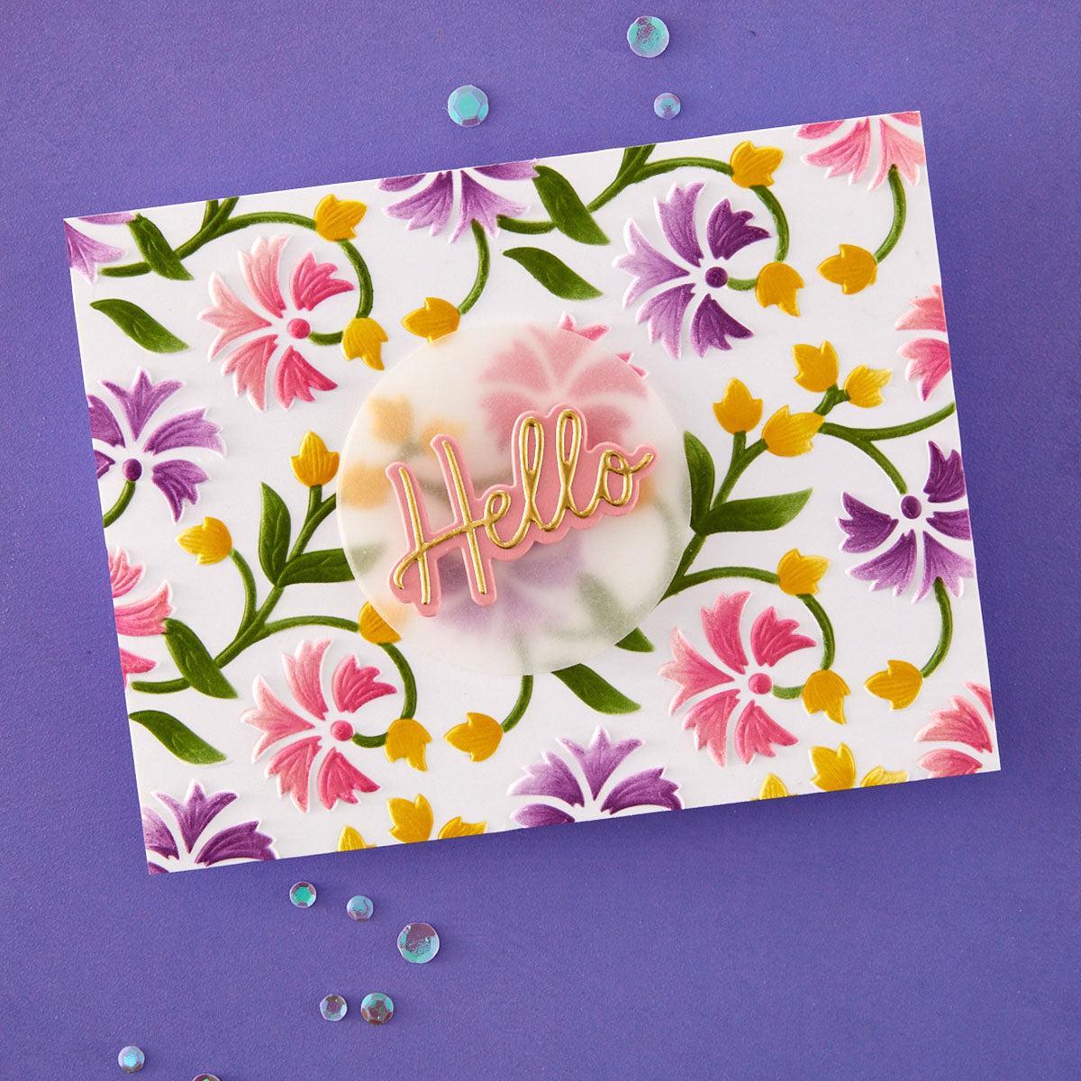 Spellbinders - Timeless Textures Collection - 3D Embossing Folder - Flowing Florals-ScrapbookPal