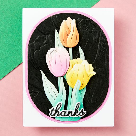 Spellbinders - Tulip Garden Collection - Dies - Handwritten Sentiments-ScrapbookPal