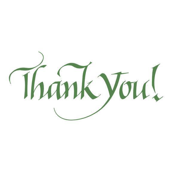 Spellbinders - Upright Italic Everyday Sentiments Collection - Letterpress + Foil Plate - Upright Italic Thank You!-ScrapbookPal