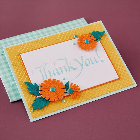 Spellbinders - Upright Italic Everyday Sentiments Collection - Letterpress + Foil Plate - Upright Italic Thank You!-ScrapbookPal