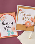 Spellbinders - Upright Italic Everyday Sentiments Collection - Letterpress + Foil Plate - Upright Italic Thinking of You-ScrapbookPal