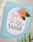 Spellbinders - Upright Italic Holiday Sentiments Collection - Letterpress + Foil Plate - Upright Italic Joy to the World-ScrapbookPal