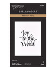 Spellbinders - Upright Italic Holiday Sentiments Collection - Letterpress + Foil Plate - Upright Italic Joy to the World-ScrapbookPal