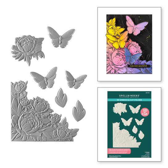 Spellbinders - Vivid Expressions Collection - 3D Emboss & Cut Folder - Blooming Butterflies-ScrapbookPal