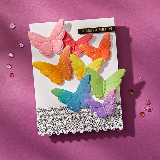 Spellbinders - Vivid Expressions Collection - 3D Emboss & Cut Folder - Blooming Butterflies-ScrapbookPal