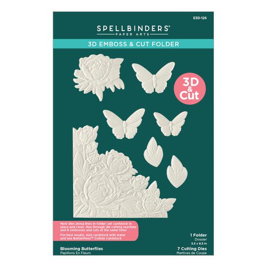 Spellbinders - Vivid Expressions Collection - 3D Emboss & Cut Folder - Blooming Butterflies-ScrapbookPal