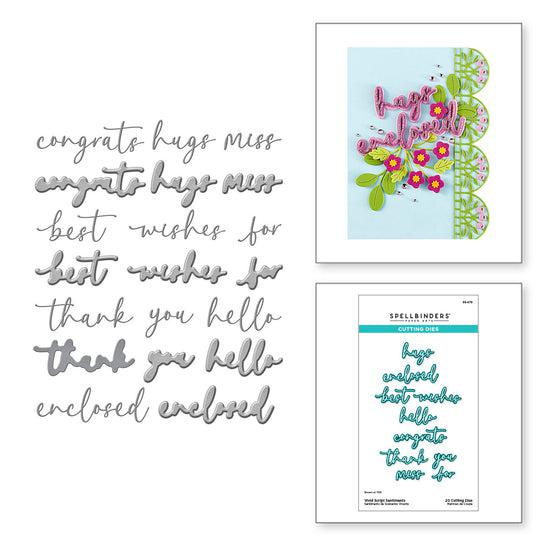 Spellbinders - Vivid Expressions Collection - Dies - Vivid Script Sentiments-ScrapbookPal