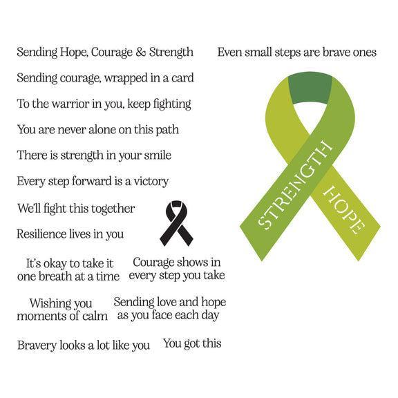 Spellbinders - We All Have Baggage Collection - Clear Stamps &amp; Dies - Awareness Ribbon and Sentiments-ScrapbookPal