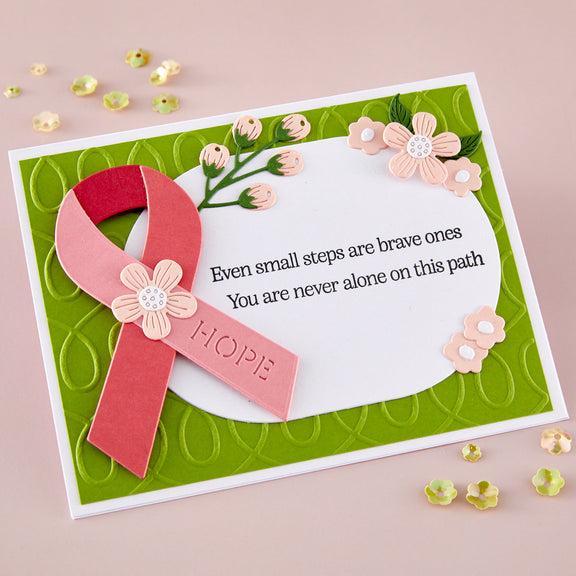 Spellbinders - We All Have Baggage Collection - Clear Stamps &amp; Dies - Awareness Ribbon and Sentiments-ScrapbookPal