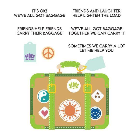 Spellbinders - We All Have Baggage Collection - Clear Stamps &amp; Dies - Retro Suitcase and Sentiments-ScrapbookPal