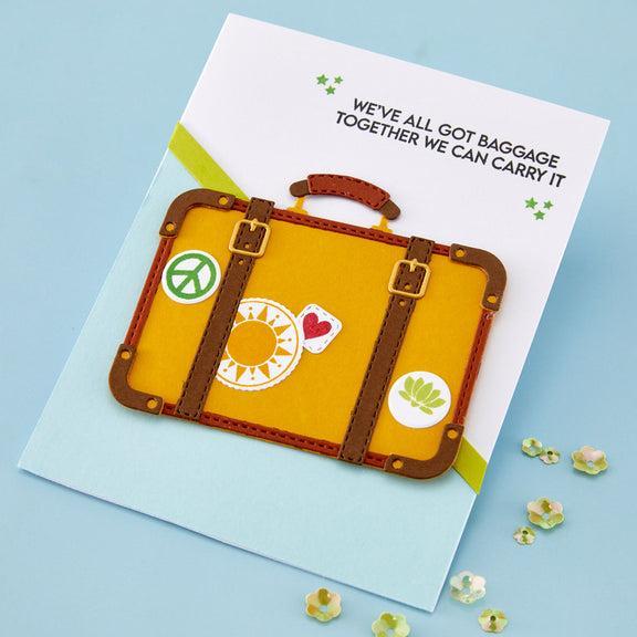 Spellbinders - We All Have Baggage Collection - Clear Stamps &amp; Dies - Retro Suitcase and Sentiments-ScrapbookPal